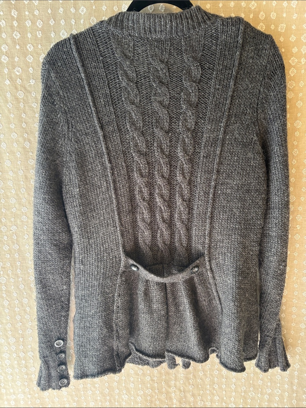 Harley-Davidson Gray Cable Knit Zip-Front Cardigan - Picture 8 of 9